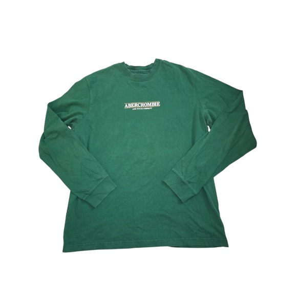 Abercrombie & Fitch Other - Abercrombie & Fitch Mens XL Long Sleeve Graphic T-Shirt Green Logo Vintage Style